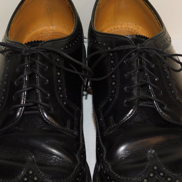 Stafford Men\'s Leather Wingtip Cap Toe Dress Shoes Black Size 8 1/2M main image 3